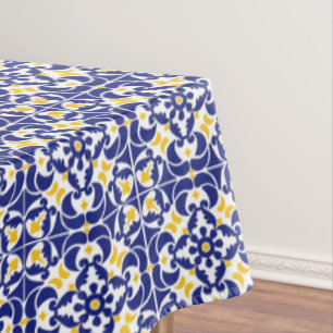Nappe Carreaux méditerranéens Motif bleu et jaune