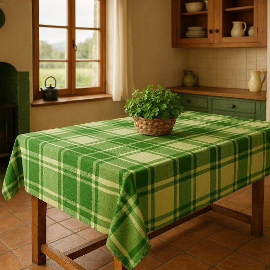 Nappe Carreaux vert irlandais et blanc 