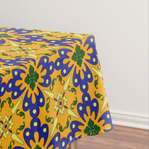 Nappe Carrelage Bleu Orange Et Jaune Espagnol Motif