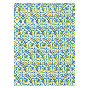 Nappe Carrelage espagnol jaune et bleu