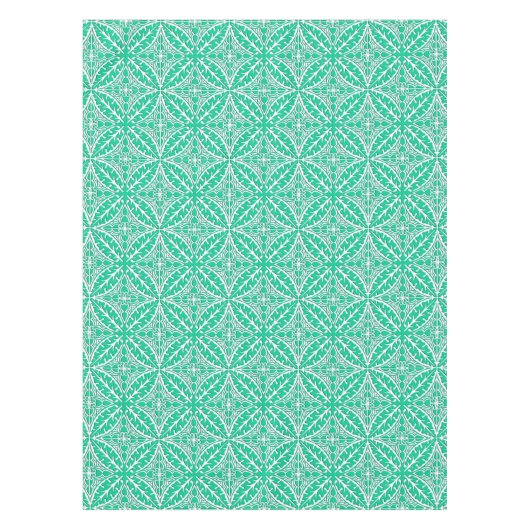 Nappe Carrelage marocain - turquoise et blanc (Devant)