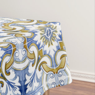 Nappe Carrelage méditerranéen, majolica, style sicilien