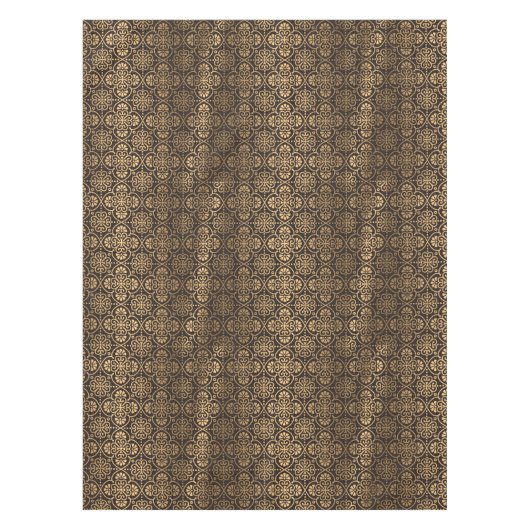 Nappe carrelage motif de style art déco marron et or (Devant)