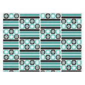 Nappe Carrés d'art atomique rétro Lignes Turquoise (Devant (Horizontal))