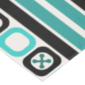 Nappe Carrés d'art atomique rétro Lignes Turquoise (Angle)