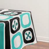 Nappe Carrés d'art atomique rétro Lignes Turquoise (In Situ)