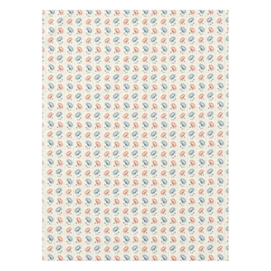 Nappe Carrés de fleurs rose et bleu (Devant)