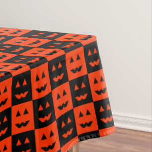 Nappe Carrés du visage Citrouille d'Halloween