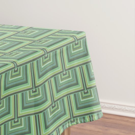 Nappe Carrés écailles vert olive motif (In Situ)