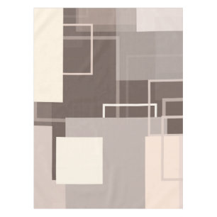 Nappe Carrés géométriques - Chocolat et crème