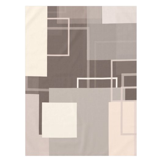 Nappe Carrés géométriques - Chocolat et crème (Devant)