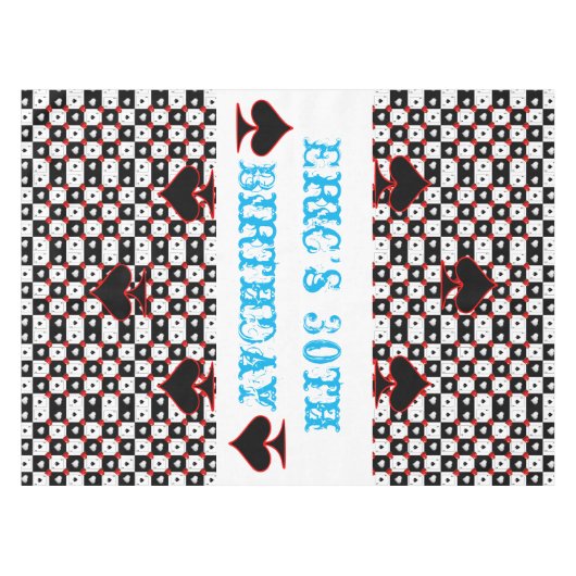 Nappe Carte Ace Pique Coeurs rouges (Devant (Horizontal))