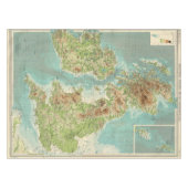 Nappe Carte bathyorographical d'îles britanniques (Devant (Horizontal))