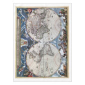 Nappe Carte de Vieux Monde antique 1664 reconstituée (Devant)