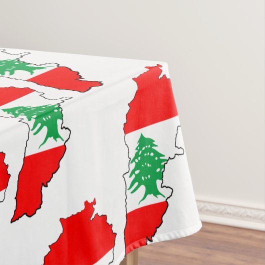 Nappe Carte du Liban avec drapeau (In Situ)