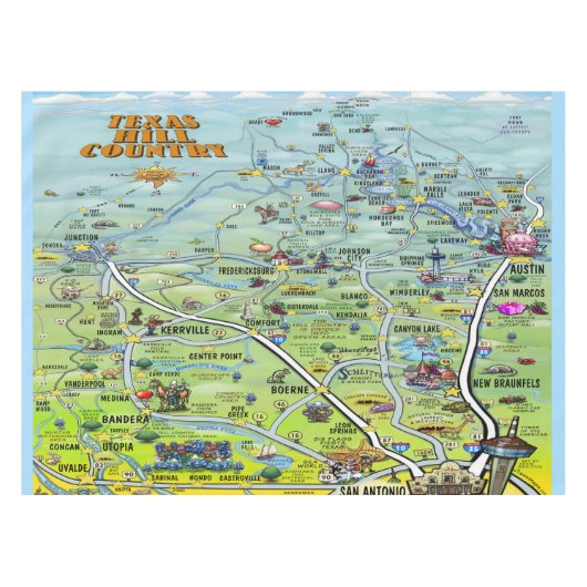Nappe Carte du pays de Texas Hill (Devant (Horizontal))