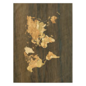 Nappe Carte en bois du monde (Devant)