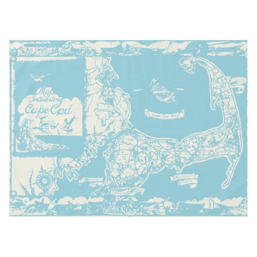 Nappe Carte vintage de Cape Cod (Devant (Horizontal))