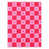 Nappe Cartes Grille rose et rouge (Devant)
