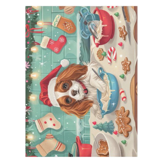 Nappe Cavalier King Charles Spaniel Baking Noël (Devant)