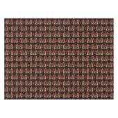 Nappe Célébration de Noël Bougies Rouges Feuilles Vertes (Devant (Horizontal))