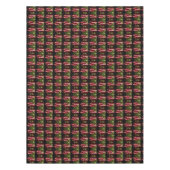 Nappe Célébration de Noël Bougies Rouges Feuilles Vertes (Devant)