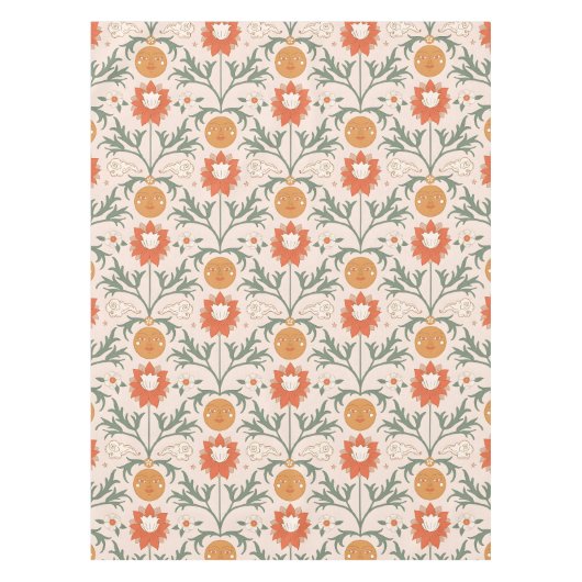 Nappe Celestial Floral Sunburst Seamless Pattern Design (Devant)