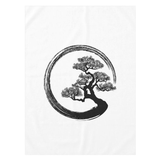 Nappe Cercle de zen d'Enso et arbre de bonsaïs (Devant)