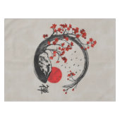 Nappe Cercle d'Enso de zen et branches de Sakura (Devant (Horizontal))