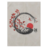 Nappe Cercle d'Enso de zen et branches de Sakura (Devant)