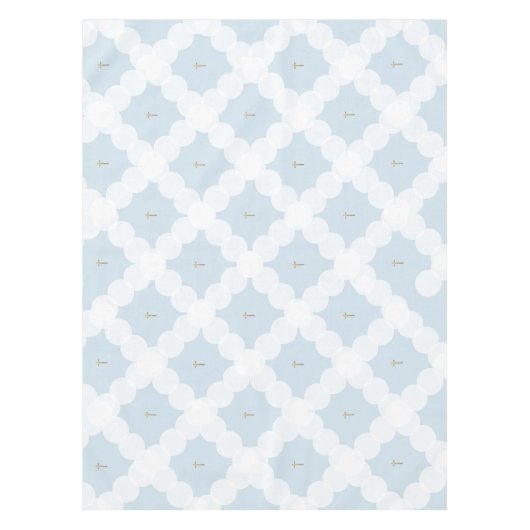 Nappe Cercles blancs Croix d'or Baptême chrétien (Devant)