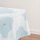 Nappe Cercles blancs Croix d'or Baptême chrétien (In Situ)