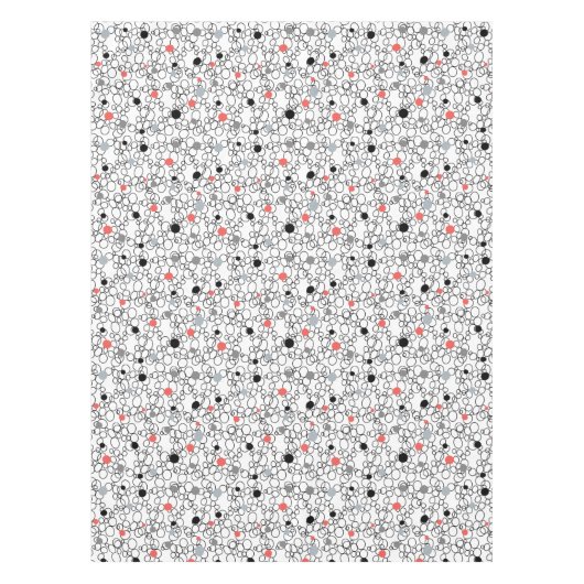 Nappe Cercles blancs noirs coralliens, points (Devant)