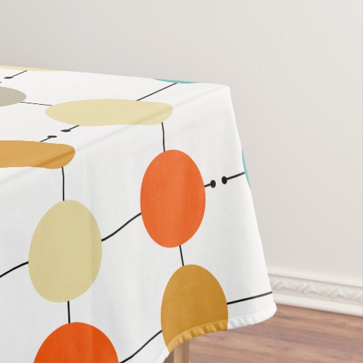 Nappe Cercles de crème orange turquoise mi-siècle rétro (In Situ)