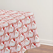 Nappe Cercles de face père Noël, Bandes rouges-TABLECLOT (In Situ)