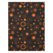 Nappe Cercles d'Halloween orange sur le noir (Devant)