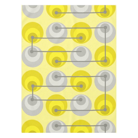 Nappe Cercles du milieu du siècle gris jaune (Devant)