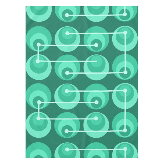 Nappe Cercles du milieu du siècle Turquoises (Devant)