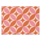Nappe Cercles étoilés du milieu du siècle rose et orange (Devant (Horizontal))