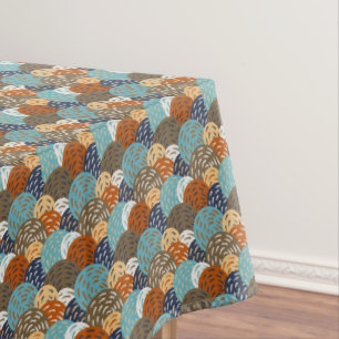Nappe Cercles géométriques avec pointes de brosse, marin