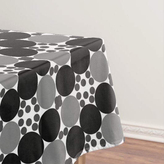 Nappe Cercles Monochromes : Noir Abstrait Blanc Et Gris, (In Situ)