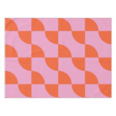 Nappe Cercles Semi Abstraits Orange Milieu de Siècle sur (Devant (Horizontal))