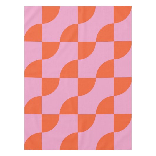 Nappe Cercles Semi Abstraits Orange Milieu de Siècle sur (Devant)