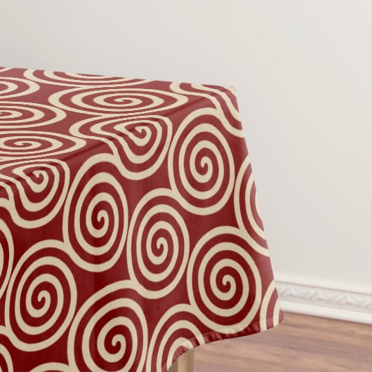Nappe Cercles spirals abstraits beige doré sur marron (In Situ)