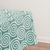 Nappe Cercles spiraux Abstraits en Turquoise clair et bl (In Situ)