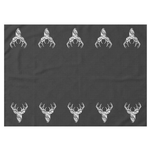 Nappe Cerf à queue blanche en argent sur impression en f (Devant (Horizontal))