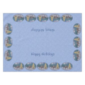 Nappe Cerf et arbre de Noël Bleu d'hiver (Devant (Horizontal))