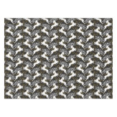Nappe Cerf floral de Noël doré en fleurs (Devant (Horizontal))