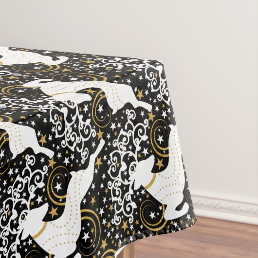 Nappe Cerf floral de Noël doré en fleurs (In Situ)