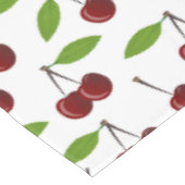 Nappe Cerise Rouge, Motif De Cerises, Feuilles, Fruits (Angle)